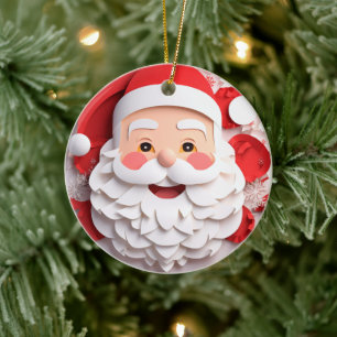 Weihnachtsfeiertag im 3D-Stil Keramik Ornament