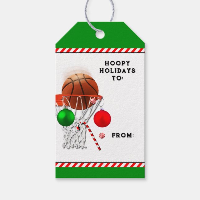 Weihnachtsfeiertag im Basketball Geschenkanhänger (Vorderseite)