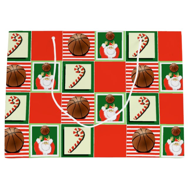 Weihnachtsfeiertag im Basketball Große Geschenktüte (Vorderseite)