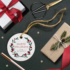 Weihnachtsfeiertag im Festkraut Geschenkanhänger