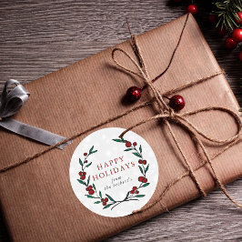 Weihnachtsfeiertag im Festkraut Runder Aufkleber