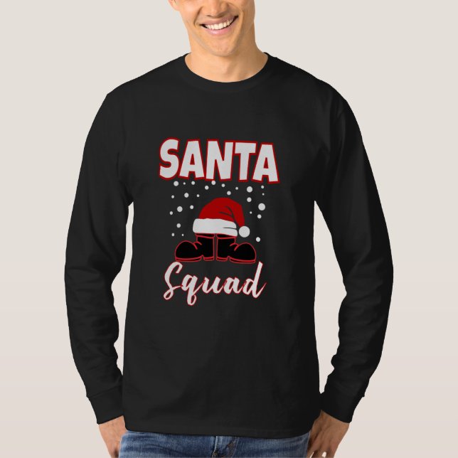 Weihnachtsfeiertag im Santa Squad Matching Pajamas T-Shirt (Vorderseite)