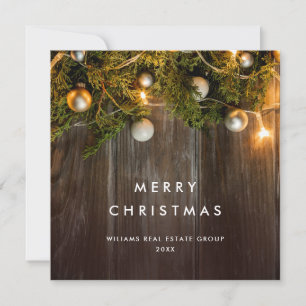 Weihnachtsfeiertag im Unternehmen Rustikaler Gruß Feiertagskarte