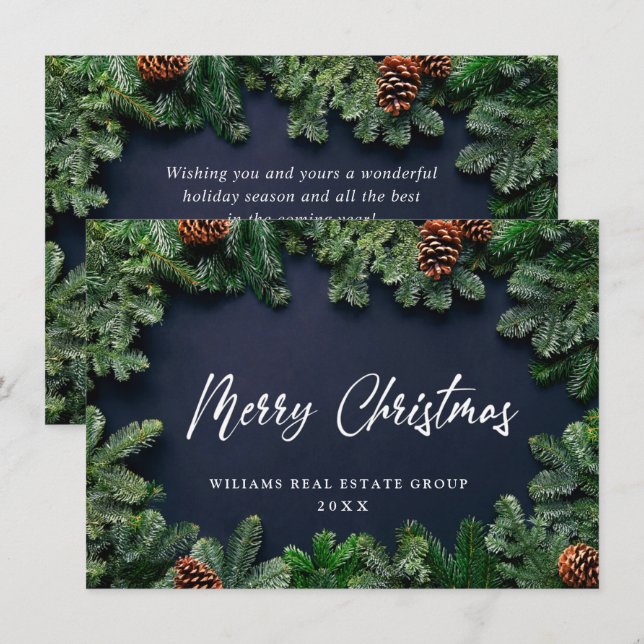 Weihnachtsfeiertag im Unternehmen Rustikaler Gruß Feiertagskarte (Vorne/Hinten)