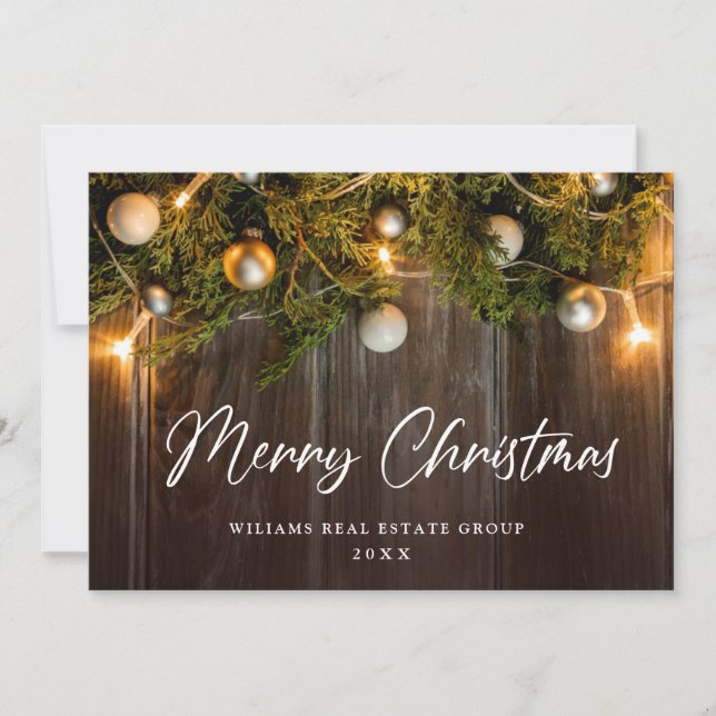 Weihnachtsfeiertag im Unternehmen Rustikaler Gruß Feiertagskarte (Vorderseite)