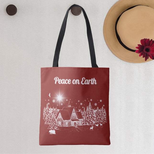 Weihnachtsfeiertag im Weißen Land Silhouette Tasche (Von Creator hochgeladen)