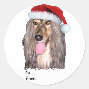 Weihnachtsfeiertag in Afghanistan Hound Weihnachte Runder Aufkleber