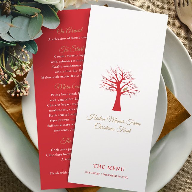 Weihnachtsfeiertag in einem Baummenü Menükarte (Von Creator hochgeladen)