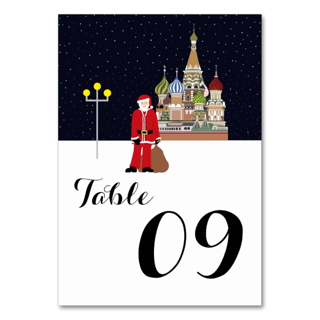 Weihnachtsfeiertag in Moskau Nummer Tischnummer (Vorderseite)