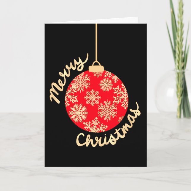 Weihnachtsfeiertag in Rot und Gold Karte (Vorderseite)
