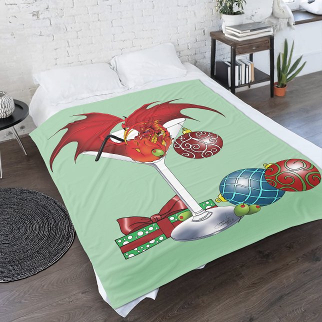 Weihnachtsfeiertag Joy Dragon Fleecedecke (Von Creator hochgeladen)