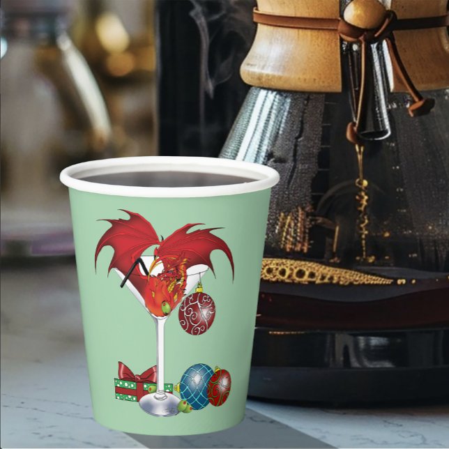 Weihnachtsfeiertag Joy Dragon Pappbecher (Von Creator hochgeladen)