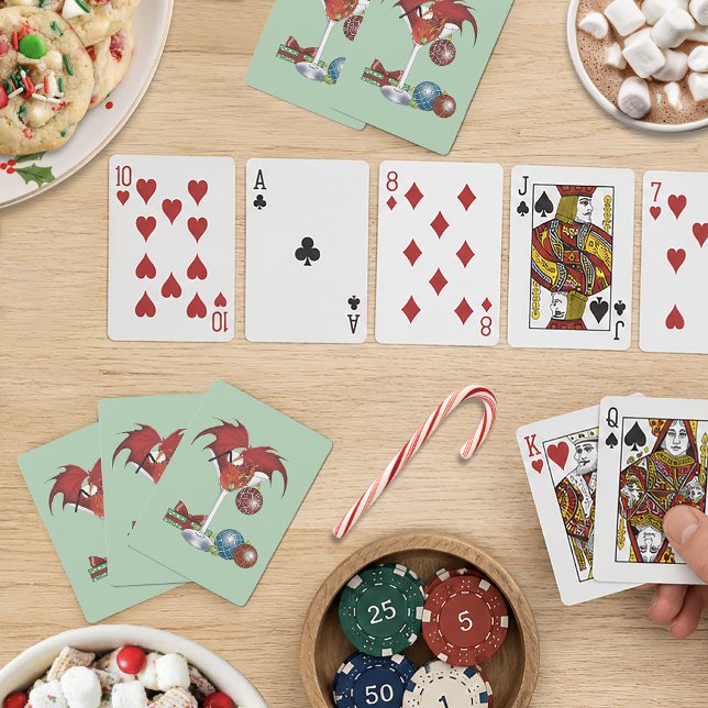 Weihnachtsfeiertag Joy Dragon Spielkarten (Von Creator hochgeladen)