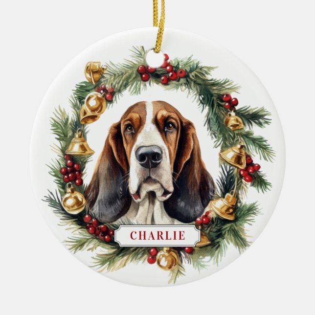 Weihnachtsfeiertag Keramik Circle Ornament (Vorne)