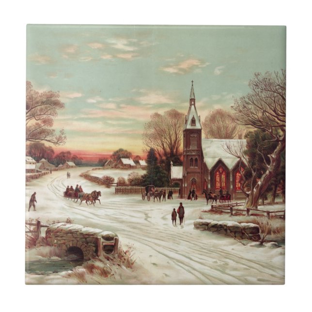 Weihnachtsfeiertag - Keramik Fliese (Vorderseite)