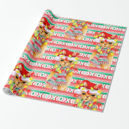 Weihnachtsfeiertag Llama Aquarellmuster Geschenkpapier