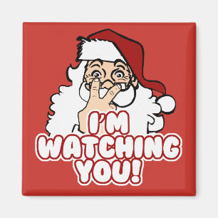 Weihnachtsfeiertag   lustige Sankt passt Sie auf Magnet
