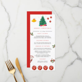 Weihnachtsfeiertag Menükarte