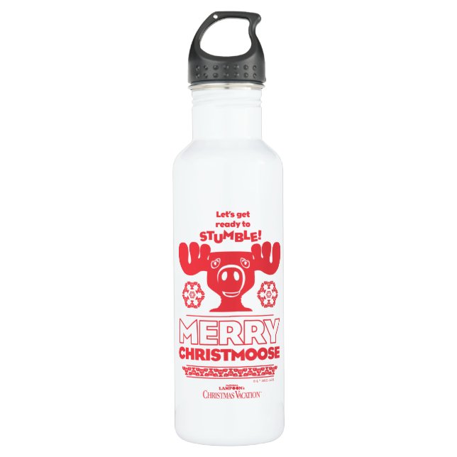 Weihnachtsfeiertag | Merry Christmoose Edelstahlflasche (Vorderseite)