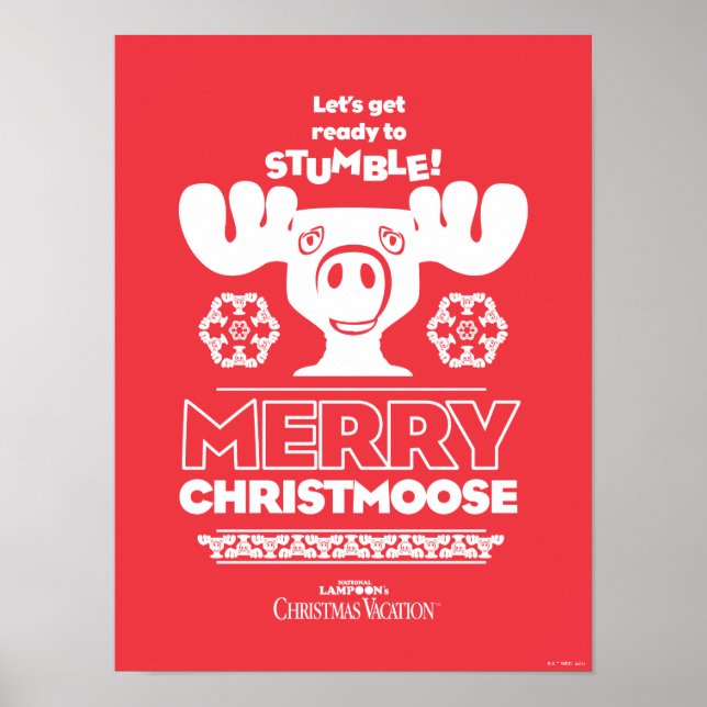 Weihnachtsfeiertag | Merry Christmoose Poster (Vorne)