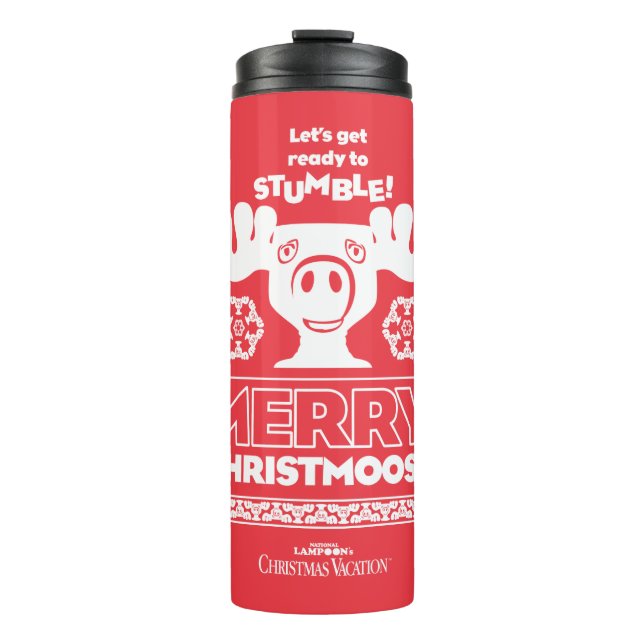 Weihnachtsfeiertag | Merry Christmoose Thermosbecher (Vorderseite)