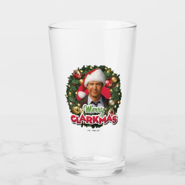 Weihnachtsfeiertag | Merry Clarkmas Glas (Vorderseite)