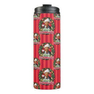 Weihnachtsfeiertag Merry Clarkmas Muster Thermosbecher