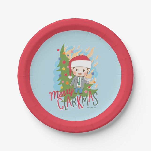 Weihnachtsfeiertag Merry Clarkmas Pappteller (Vorderseite)