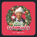 Weihnachtsfeiertag | Merry Clarkmas Quadratischer Aufkleber<br><div class="desc">Fröhliche Clarkmas von Clark Griswold!</div>