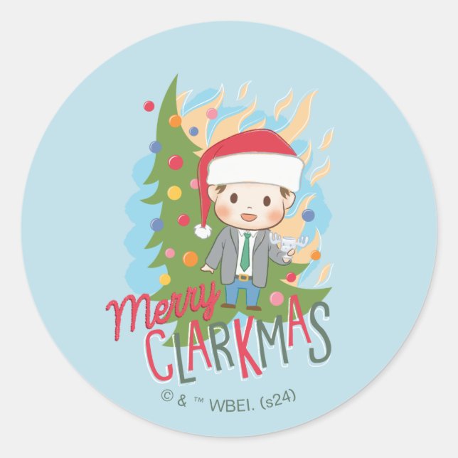 Weihnachtsfeiertag Merry Clarkmas Runder Aufkleber (Vorderseite)