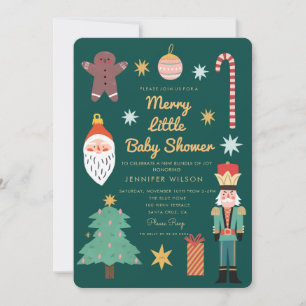 Weihnachtsfeiertag Merry Little Baby Dusche Einladung