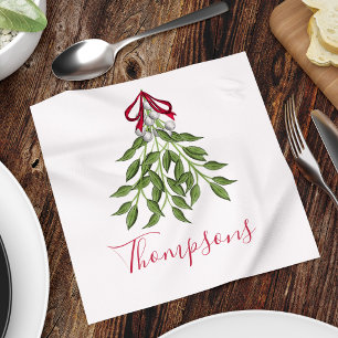Weihnachtsfeiertag Merry Mistletoe Whimsical Niedl Serviette