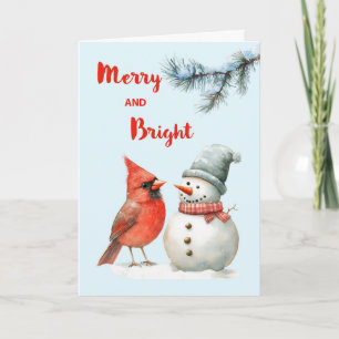 Weihnachtsfeiertag Merry und Bright Snowman Karte
