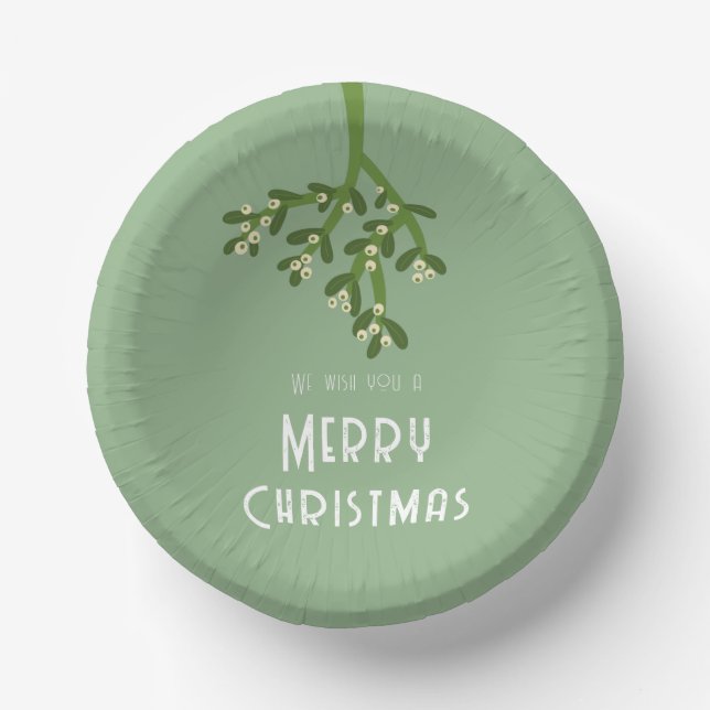Weihnachtsfeiertag Mistletoe Pappteller (Vorderseite)
