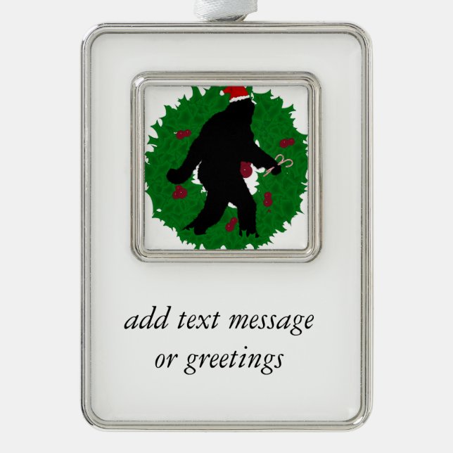 Weihnachtsfeiertag' mit Kranz Rahmen-Ornament Silber (Vorderseite)