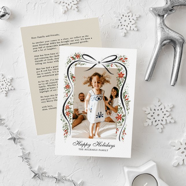 Weihnachtsfeiertag mit Poinsettias Feiertagskarte (Von Creator hochgeladen)