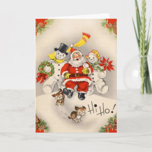 Weihnachtsfeiertag mit Schneemann Feiertagskarte