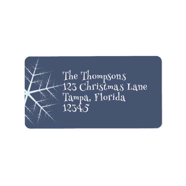 Weihnachtsfeiertag Navy Blaue Whimsiktypografie Adressaufkleber (Vorne)