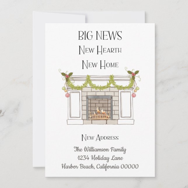 Weihnachtsfeiertag Neue Zuhause verschoben Neue Ad Ankündigung (Vorderseite)