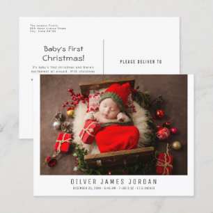 Weihnachtsfeiertag Neugeborenes Geburtsankündigung Postkarte