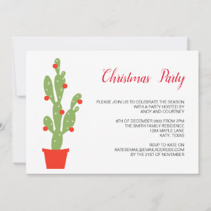 Weihnachtsfeiertag Niedlich Cactus Winter Celebrat Einladung