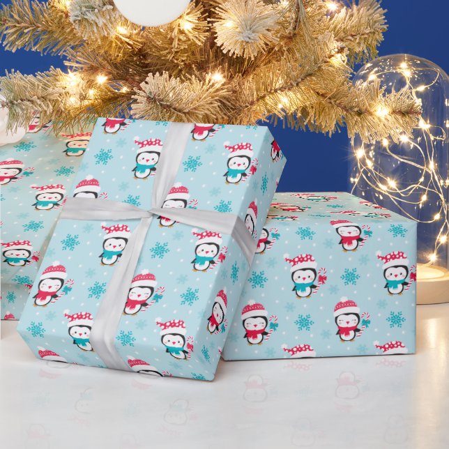 Weihnachtsfeiertag Niedlich Winterpinguin Geschenkpapier (Feiertage)