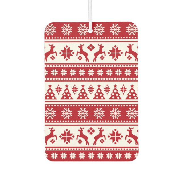 Weihnachtsfeiertag Nordic Pattern Gemütlich Autolufterfrischer (Vorderseite)