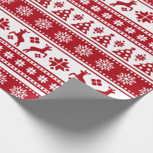 Weihnachtsfeiertag Nordic Pattern Gemütlich Geschenkpapier