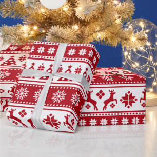 Weihnachtsfeiertag Nordic Pattern Gemütlich Geschenkpapier