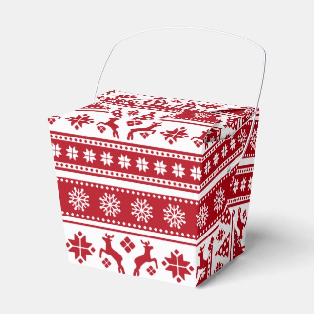 Weihnachtsfeiertag Nordic Pattern Gemütlich Geschenkschachtel (Vorderseite)