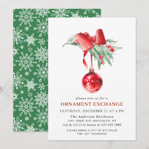 Weihnachtsfeiertag Ornament Exchange Party Einladung