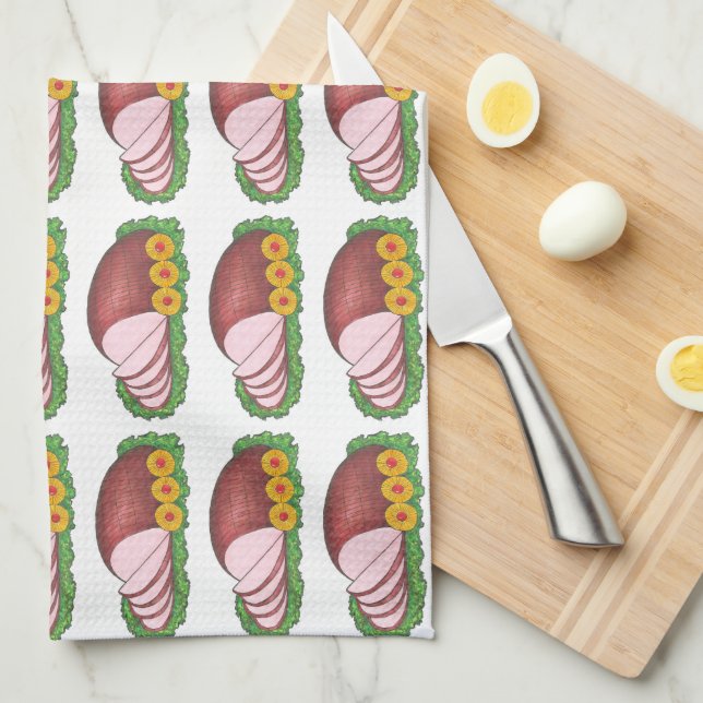 Weihnachtsfeiertag Ostern Glazed Ham Dinner Food Küchentuch (Viertel Falte)