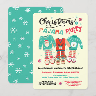 Weihnachtsfeiertag Pajama-Party Einladung