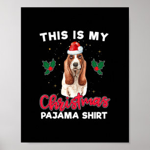 Weihnachtsfeiertag Pajama Santa Hundeliebhaber Ges Poster